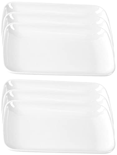Lot de 6 assiettes rectangulaires en mélamine pour petit déjeuner, salade, dessert, pâtisserie, sushis, apéritif, fruits, maison, restaurant, cuisine