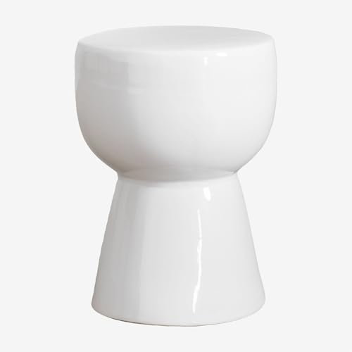 SKLUM Runder Beistelltisch aus Keramik (Ø34 cm) Kaly Weiss