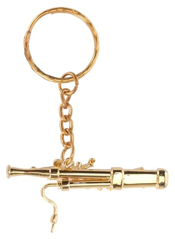 Portachiavi Musicale Fagotto in Ottone, Ciondolo Elegante per Borsa e Chiavi, Originale per Musicisti Classici