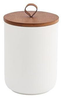 outer treasure Modernes Keramikglas mit Deckel, Zuckerdose, Kaffeedose, Lebensmittelbehälter für Kaffeebohnen, Zucker, Tee, Gewürze usw. (Weiß 1,300 ml)