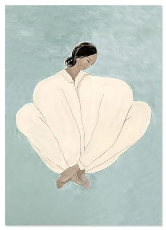 GUYFAM Sofia Lind Poster und Drucke Abstrakter Pyjama Mädchen Wandkunst Sofia Lind Gemälde Leinwand für Wohnzimmer Wanddekoration Bild 60x80cmx1 Kein Rahmen