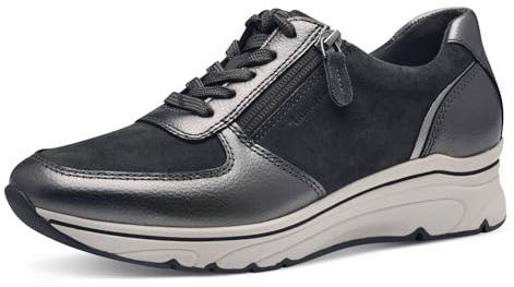 Tamaris Damen Klassische Ballerinas, Frauen Flats,TOUCHit-Fußbett,Slip-ons,klassisch elegant,Ballerinen,Pumps,Halbschuhe,Slipper,Anthracite COM,37 EU