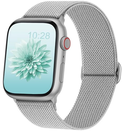 AMSKY Elastisch Solo Loop Band Kompatibel mit Apple Watch Armband 40mm 44mm 42mm 46mm 41mm 45mm 38mm 49mm Damen Herren, Textil Stoff für iWatch Armband Series 11 10 9 8 7 6 5 4, SE Ultra 3 2 1
