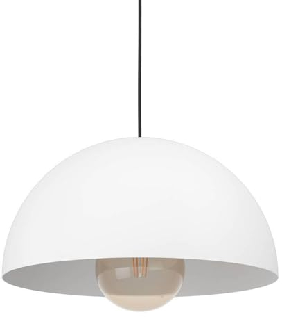 EGLO Hängelampe Gaetano, Pendelleuchte über Esstisch, Esszimmerlampe aus Metall in Weiß, Hängeleuchte mit E27 Fassung, Ø 38 cm