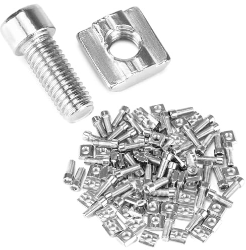 QWORK® 50 Stück Nutensteine M8, Serie 3030 Nutsteine Set, NUT-Schieberkit Mit Gewinde