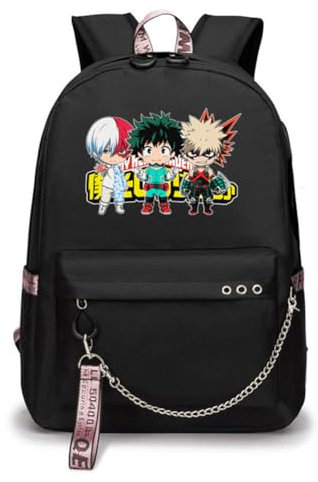 My Hero Academia Merch Mädchen Jungen Rucksack,Große Kapazität Backpack für Teenage