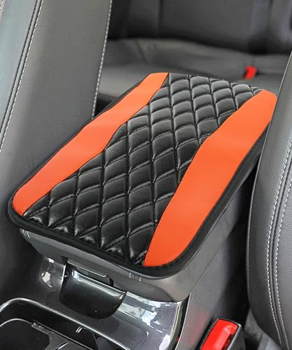 Flaconi Auto-Armlehnenkissen,Autozubehör,Auto-Armlehnenbezug,Auto-Armlehnenbezug-Polster,Auto-Mittelkonsolen-Kissenpolster (Orange)