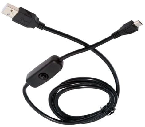 chenyang Interruttore di alimentazione USB, cavo di prolunga USB 2.0 maschio a micro USB, con pulsante di accensione / spegnimento, DC 5 V, cavo di prolunga 1,5 m