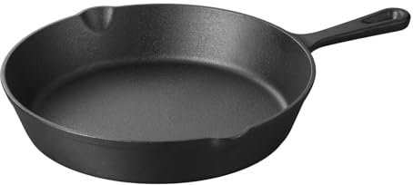 swiflon Gusseisen-Bratpfannen, antihaftbeschichtet, Eierpfanne, rund, für drinnen und draußen, Herd, Grill, Kochgeschirr, 25,4 cm