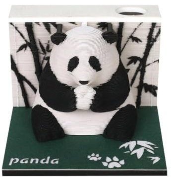 3D Schreibtisch Notizblock 2025 Wochenkalender Panda Memo Pad 3D Notizblock mit Papier A2d0 Stift Schnitzerei zum Dekorieren