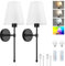 Lightess 2 Battery Operated Wall Lights for Living Room RGB Dimmable Rechargeable Lights Indoor Wireless Wall Light for Bedrooms Cordless Wall Sconce Wall Lamp Touch&Remote Control Bedside Decor