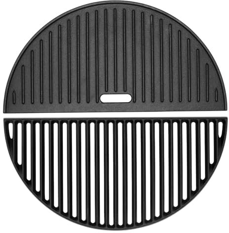 45,7 cm Halbmond-Gusseisen-Grillroste für Kamado Joe KJ-23RHC Classic II KJ23NRHCI Classic III KJ23RH Classic I Reversible Grillplatte für Stand-Alone Classic Large Big Green Egg Kamado Grill Ersatz