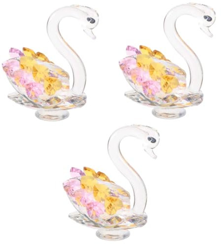 Alipis 3stücke Crystal Swan Statue Wasservogel Skulptur Für Und Schlafzimmer Kreative Tischdekoration Hochwertigem Für Und Büro-
