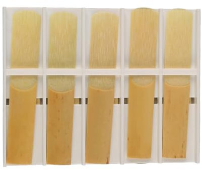 VOANZO 10er-Pack B-Klarinettenblätter mit Kunststoffbox, Stärke 2,0 für Klarinette, dünnere Blattspitze, unfeilt, für traditionelle Blätter, für Anfänger und erfahrene Spieler