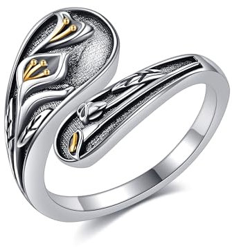VENACOLY Calla Lily Spoon Ring 925 Sterling Silver Flower Mother's Day Jewellery for Women Mum Mom