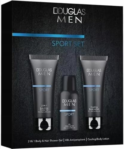 Douglas - Men - Sport Set - 2 in 1 Body & Hair Shower Gel 100ml + 48h Antiperspirant Deodorant Deo 50ml + Cooling Body Lotion 100ml