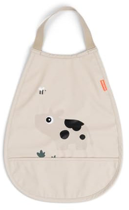 Done by Deer Pull-over Lätzchen Tiny farm Sand - OEKO-TEX® zertifiziert - Lätzchen mit praktischem Auffangtäschchen - Altersempfehlung 4-24 months