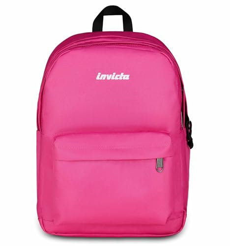 Invicta Zaino Scuola Lab, Rosa, Doppio Scomparto Con Tasca per PC e Tasca per Borraccia, 27 lt, Scuola Media e Superiore, Zaino Ragazza