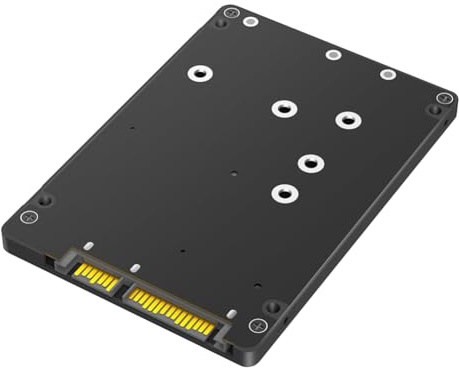 Cpolebev 2-in-1-Kombinationsadapter für M.2 NGFF Key B und MSATA SSD auf 2,5 SATA3 mit Kunststoffgehäuse für SSD-Gehäusebox