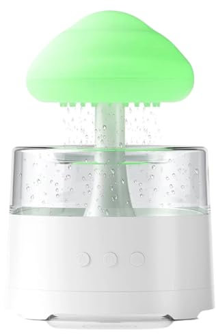 Lampada diffusore a fungo – Fontana decorativa a vapore, spray per ambientale, luce LED | impostazione lenitiva per umidificazione a goccia d'acqua, ciclo delicato per aromaterapia per