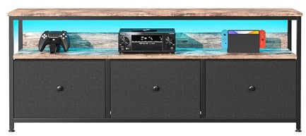 MINGZHE Mobile TV, stile retrò, supporto per TV con cassetti, centro di intrattenimento, console multimediale, supporto TV per soggiorno, stile retrò, nero, 137 x 30 x 57 cm