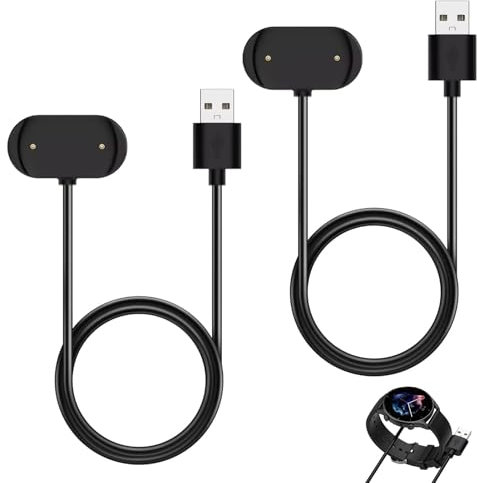 2 Stück Ladegerät Kompatibel mit Amazfit GTR 4 GTR 3 GTR 3 Pro GTS 3 GTS 4 T-Rex 2 Smartwatch USB Ladekabel Magnetisches Ersatzkabel 100cm Schnellladekabel Smartwatch Zubehör für Zuhause Büro Reisen
