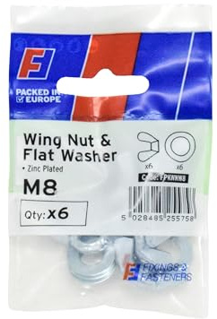 Forgefix Wing Nut & Washer M8 ForgePack 6, provide a convenient alternative to standard Hex Nuts, and allow hand tightening.