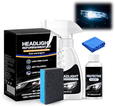 Wsndyjia Car Headlight Restoration Kit, 2026 New Headlamp Restoration Kit, Head Light Restore Kits for Light Scratches & Anti Yellowing & Visibility, Headlight Restorer for Vehicle and Motorbike