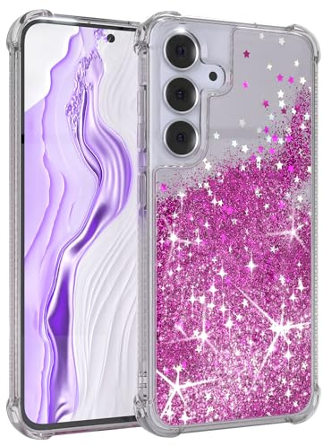 EAZY CASE - Glitzer Hülle - kompatibel mit Galaxy S25 FE Handyhülle für Galaxy S25 FE Hülle Silikon leichtes Shiny Cover stoßfestes Phone Case als Fallschutz in Liquid - Lila