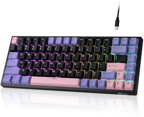 RK ROYAL KLUDGE RK84 verkabelt 75% RGB Hot-Swap MechanischeTastatur, QWERTY | Kompakte TKL-Gaming-Tastatur 84 Tasten Programmierbare Software für Mac/Win, Schalldämpfender Schaumstoff, PBT-Tastenkappe