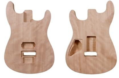 Yinfente Electric Guitar Body Mahogany Wood H Pickups fit Floyd Rose Locking Nut Unfinished for Guitar Building Replacement Guitar Body