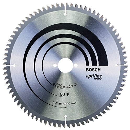 Bosch Accessories 2608640645 Lame de scie circulaire Optiline Wood 80 dents 250 x 30 x 3,2 mm