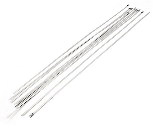 Sourcingmap Stainless Steel Cable Pipe Tie Hoop Clamp 4.6mm x 600mm 10PCS