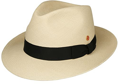 Mayser William Panamastrohhut Fedora UV-Schutz 80 Made in EU Herren Sommer Winter Natur 57 cm