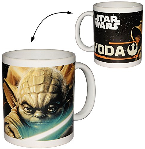 alles-meine.de GmbH Henkeltasse groß - Star Wars - Yoda - Porzellan/Keramik - Trinktasse mit Henkel/Tasse Becher - Porzellantasse Tassen für Kinder & Erwachsene - Jedi Cl..