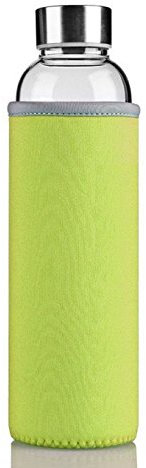 Hmilydyk Gourde en verre avec infuseur et housse en nylon de couleur 550 ml, Green