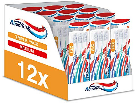 Aquafresh Toothbrush, Flex Medium Three Pack