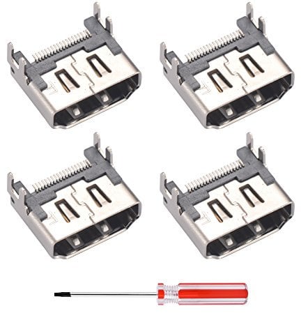 ACTMODZ 4X Repair Part HDMI Port Socket Interface Connector Replacement for Sony PS4 Playstation 4 Console Screwdriver