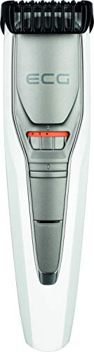 ECG Bartschneider für ein perfektes Bartstyling, 20 Schnittlängen mit nur einem Ansatz (0,5-10 mm), rostfreiem Stahl, Ladebatterie, Weiss – ECG ZS 1421