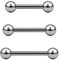 Cizme 3stk Titan Zungenpiercing Set 14G 12/14/16mm Stab Piercing Zunge Brustwaze Barbell
