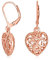 Offene Leichte Klee Blume Filigran Multi Herzform Puff Herzen Tropfen Ohrringe Für Frauen Teenager Oxidiert Rosévergoldet .925 Sterlingsilber Klappverschluss