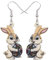 WEVENI Acryl Ostern Ohrringe Osterhase Kaninchen Dangle Schmuck Für Frauen Mädchen Charm Ostergeschenke (Beige)