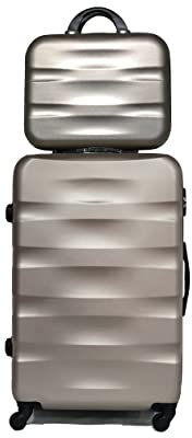 CELIMS Großer Koffer, 90 l, mit Kosmetiktasche, Champagner #06, Grande Avec Vanity