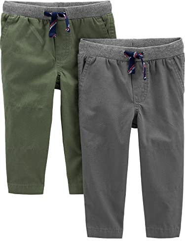 Simple Joys by Carter's Baby-Jungen 2-Pack Pull on Pant Hose, Grün/Grau, 12 Monate (2er Pack)