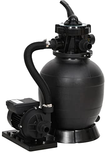 vidaXL Filtro a Sabbia per Piscina con Valvola a 6 Vie Nero