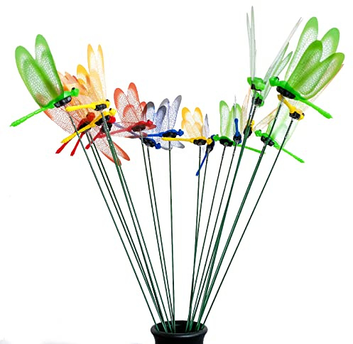 Tuxiaobu 20 Stück DIY 3D abnehmbare Gartenarbeit Libellenstecker – Floral Party Dekoration für Indoor und Outdoor – Thanksgiving und Weihnachten skurrile Geschenke