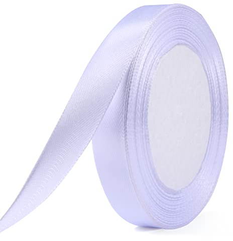 ihaspoko Polyester Satinband, 15 mm x 22 m Dekoration Geschenkband für Heimwerkerkunst handwerk, Geschenk Verpackung, Schleifen, Hochzeitsdekoration (Weiß)