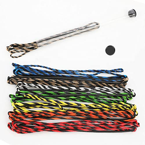 SHARROW Bogenschießen Ersatz Bogensehne 55 57 Zoll 16 Stränge Flämisch Doppelt Gedreht Bogenschnur für Recurve Bogen Langbogen (Schwarz&Braun, 55 Zoll)