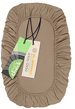 Emily´s Check Universal Spannbezug - Blickdicht - extra elastisch 1596.2325, ca. 100 x 100 cm, Sand