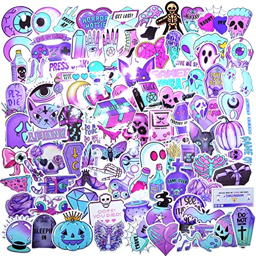 Huaxintoys 100 Stück Graffiti Totenkopf Gotisch Aufkleber, Vintage Punk Wasserdicht Vinyl Stickers für Fahrrad Koffer Helm Laptop Skateboard Auto Motorrad Graffiti Wasserflasche (100 Stück)